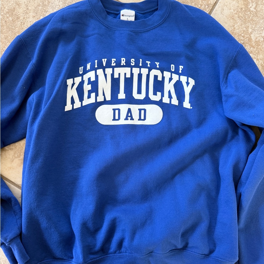 Champion Royal Blue University of Kentucky Dad Crewneck Sweatshirt